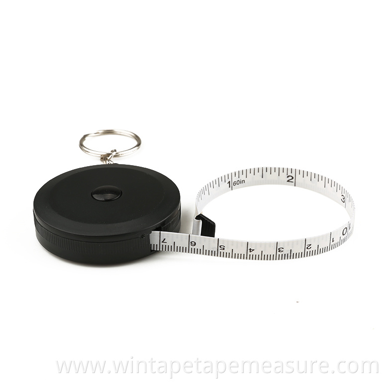 150 cm 60 inch cloth tailors measuring tape abs & pvc keychain tape measure